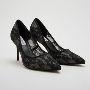 Steve Madden Gabriela Black Lace‎ High Heel Sandals - Women's Size 8 - Brand New